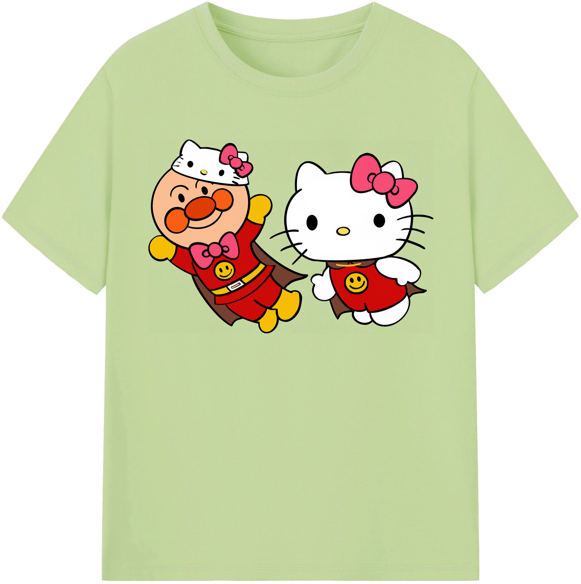 （画像用） アンパンマン Anpanman 綿100％半袖Tシャツ（フロントプリント）